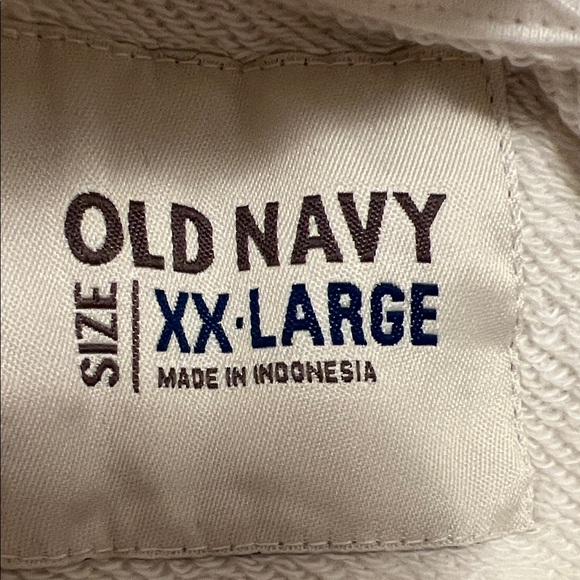 Old Navy Off-White Hoodie with Navy Print - Picture 5 of 7